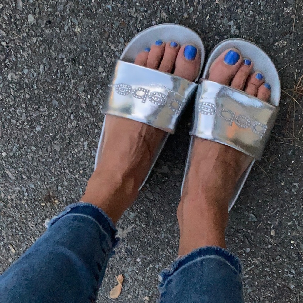 Silver bebe slides - Picture 2 of 5